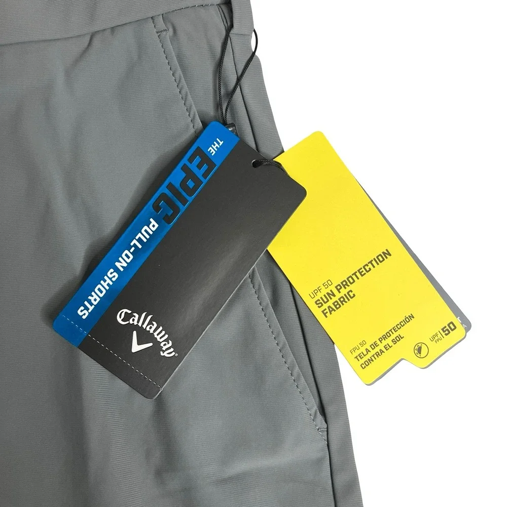 Callaway Epic Pull On Shorts Mens 42 Grey Quiet Shade Golf‎ Performance Stretch